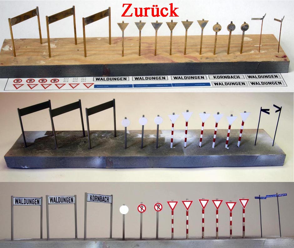 Verkehrsschilder und Stationsschilder